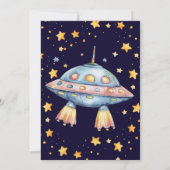 Space Rocket Ship Verjaardagsfeest Dankjewel Card Kaart (Achterkant)