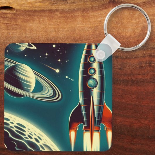 Space Rocket Sleutelhanger (Achterkant)