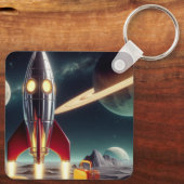Space Rocket Sleutelhanger (Achterkant)