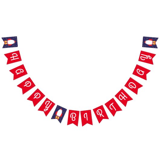 Space Rocket Star Ship Bonne Bannière d'anniversai (Tout)