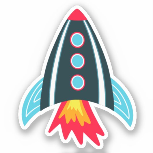 Space Rocket Sticker (Voorkant)