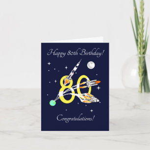 Space Rockets 80e - Carte d'anniversaire