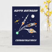 Space Rockets - Carte Anniversaire (Fleur jaune)
