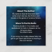 Space Sci-fi Auteur de livre Carte de visite Carré (Dos)