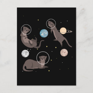 Space Sea Otters Funny Galaxy Otter Briefkaart