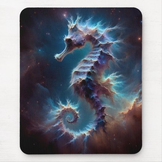 Space Seahorse Mousepad Muismat (Voorkant)