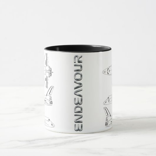 Space Shutter Endeavour Blueprint Mug (Centre)