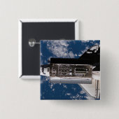 Space Shuttle Atlantis 2 Vierkante Button 5,1 Cm (Voorkant /achterkant)