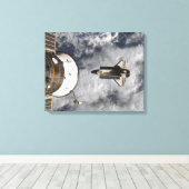Space Shuttle Atlantis 3 Canvas Afdruk (Insitu (Houten vloer))
