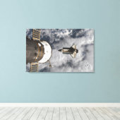 Space Shuttle Atlantis 3 Canvas Afdruk (Insitu (Houten vloer))