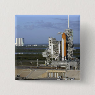 Space shuttle Atlantis 3 Vierkante Button 5,1 Cm