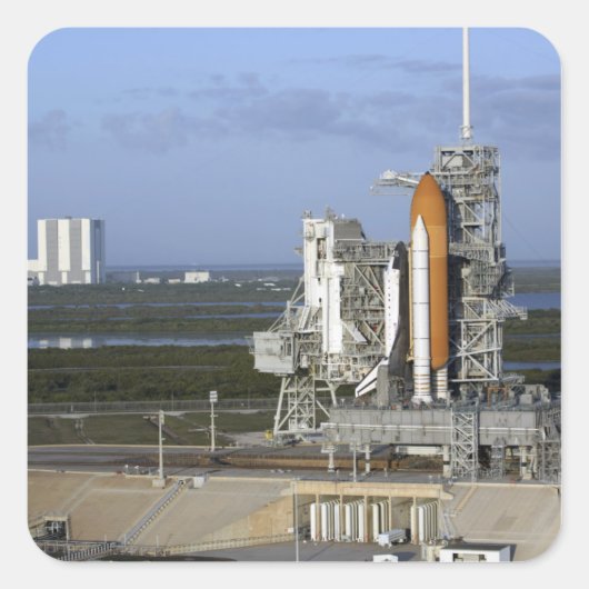 Space shuttle Atlantis 3 Vierkante Sticker (Voorkant)