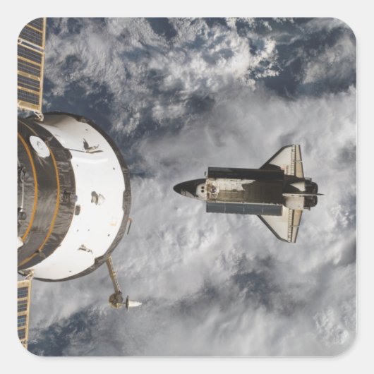 Space Shuttle Atlantis 3 Vierkante Sticker (Voorkant)