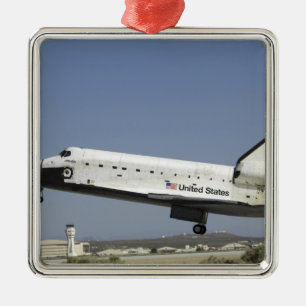 Space Shuttle Atlantis bereidt de landing voor Metalen Ornament