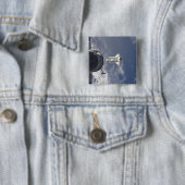 Space Shuttle Atlantis en een Russisch ruimtevaart Vierkante Button 5,1 Cm (In situ)