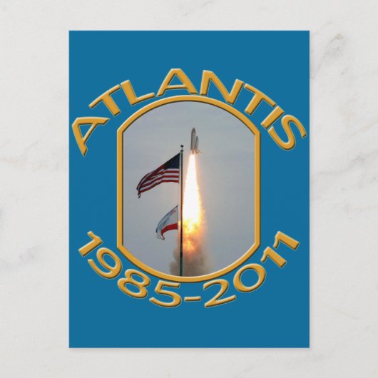 Space Shuttle Atlantis Final Lift Off Foto Briefkaart (Voorkant)