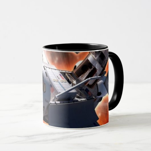 Space Shuttle Atlantis Hubble Telescope Artwork Mok (Voorkant rechts)