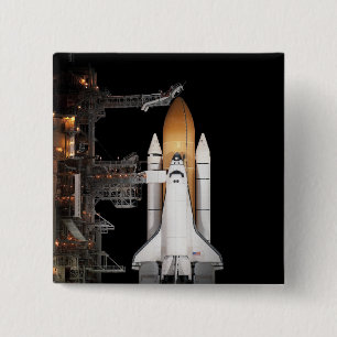 Space shuttle Atlantis is klaar Vierkante Button 5,1 Cm