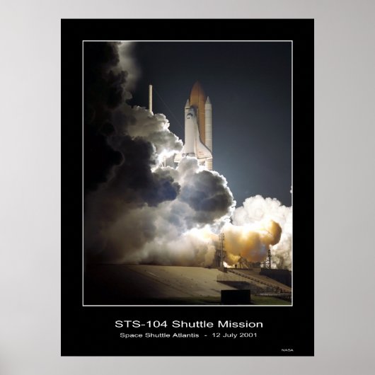 Space Shuttle Atlantis Lift-off NASA STS-104 Poster (Voorkant)