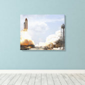 Space Shuttle Atlantis tilt af 21 Canvas Afdruk (Insitu (Houten vloer))