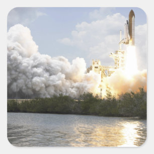 Space Shuttle Atlantis tilt af 22 Vierkante Sticker