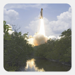 Space Shuttle Atlantis tilt af 26 Vierkante Sticker