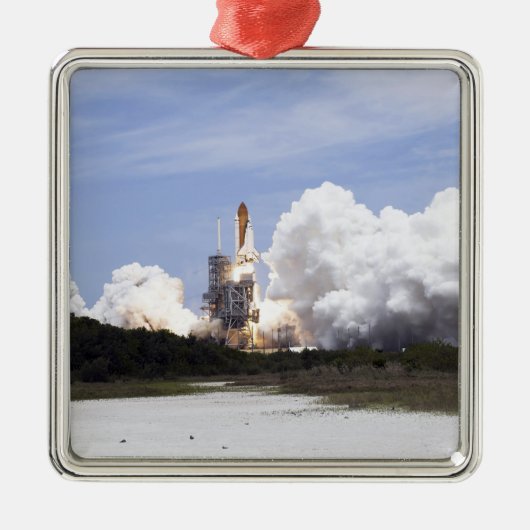 Space Shuttle Atlantis tilt af 27 Metalen Ornament (Voorkant)