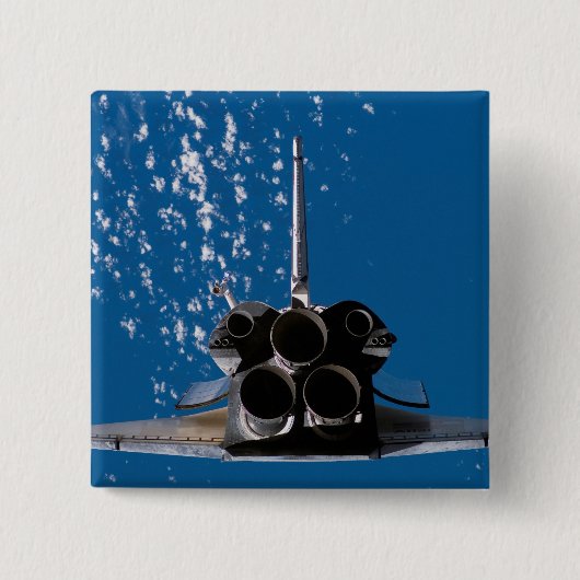Space Shuttle Atlantis Vierkante Button 5,1 Cm (Voorkant)