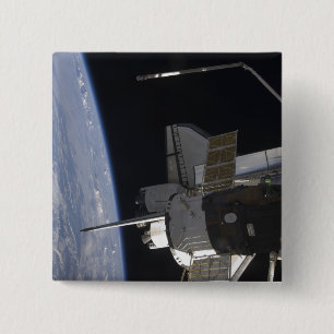 Space Shuttle Discovery 10 Vierkante Button 5,1 Cm