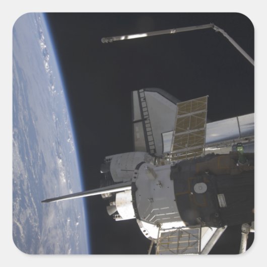 Space Shuttle Discovery 10 Vierkante Sticker (Voorkant)