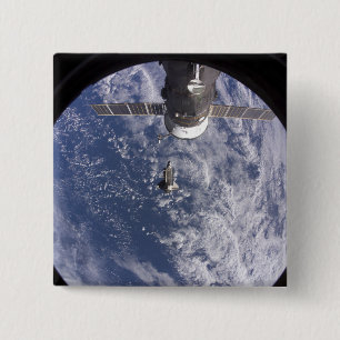 Space Shuttle Discovery 11 Vierkante Button 5,1 Cm