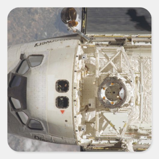 Space Shuttle Discovery 12 Vierkante Sticker (Voorkant)