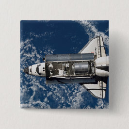 Space Shuttle Discovery 16 Vierkante Button 5,1 Cm