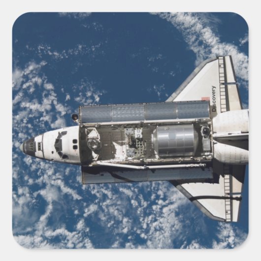Space Shuttle Discovery 16 Vierkante Sticker (Voorkant)