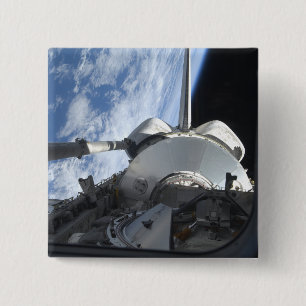 Space Shuttle Discovery 9 Vierkante Button 5,1 Cm