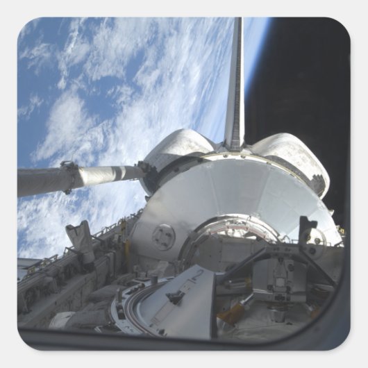 Space Shuttle Discovery 9 Vierkante Sticker (Voorkant)