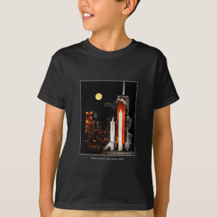 Space Shuttle Discovery en Full Moon in 2009 Boy T-shirt