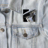 Space Shuttle Discovery gedokt Vierkante Button 5,1 Cm (In situ)