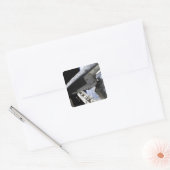 Space Shuttle Discovery gedokt Vierkante Sticker (Envelop)