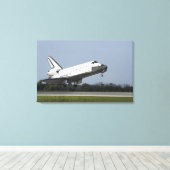 Space shuttle Discovery landt op Runway 33 2 Canvas Afdruk (Insitu (Houten vloer))