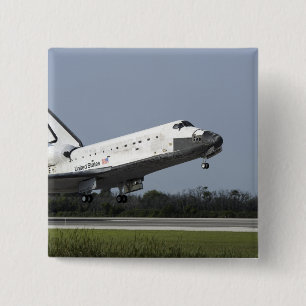 Space shuttle Discovery landt op Runway 33 2 Vierkante Button 5,1 Cm