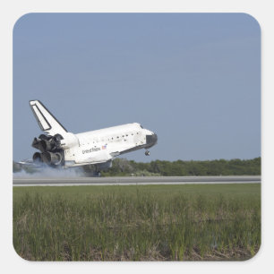 Space shuttle Discovery landt op Runway 33 4 Vierkante Sticker