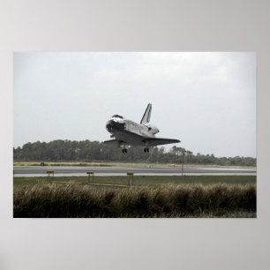 Space Shuttle Discovery-naderingen bij landing Poster