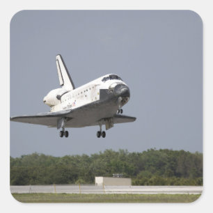 Space Shuttle Discovery nadert landing 2 Vierkante Sticker