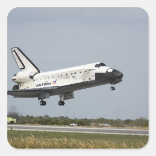 Space Shuttle Discovery nadert landing 3 Vierkante Sticker