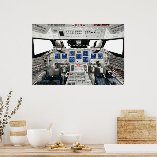 Space Shuttle Discovery OV-103 Cockpit Poster (Keuken)