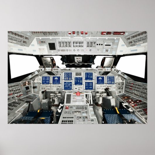 Space Shuttle Discovery OV-103 Cockpit Poster (Voorkant)