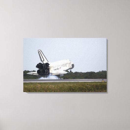 Space Shuttle Discovery raakt 2 Canvas Afdruk (Voorkant)