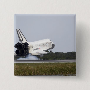 Space Shuttle Discovery raakt 2 Vierkante Button 5,1 Cm