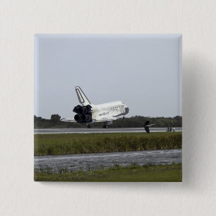 Space Shuttle Discovery raakt 3 Vierkante Button 5,1 Cm
